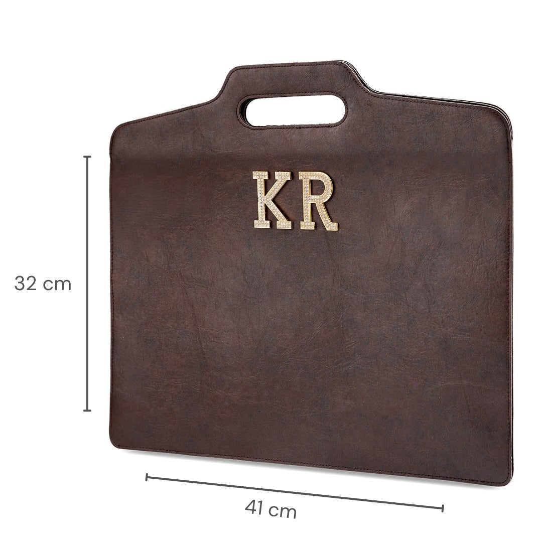 Luxury Slim Laptop Bag - Dark brown - The Signature Box