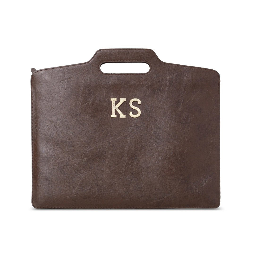Luxury Slim Laptop Bag - Dark brown - The Signature Box