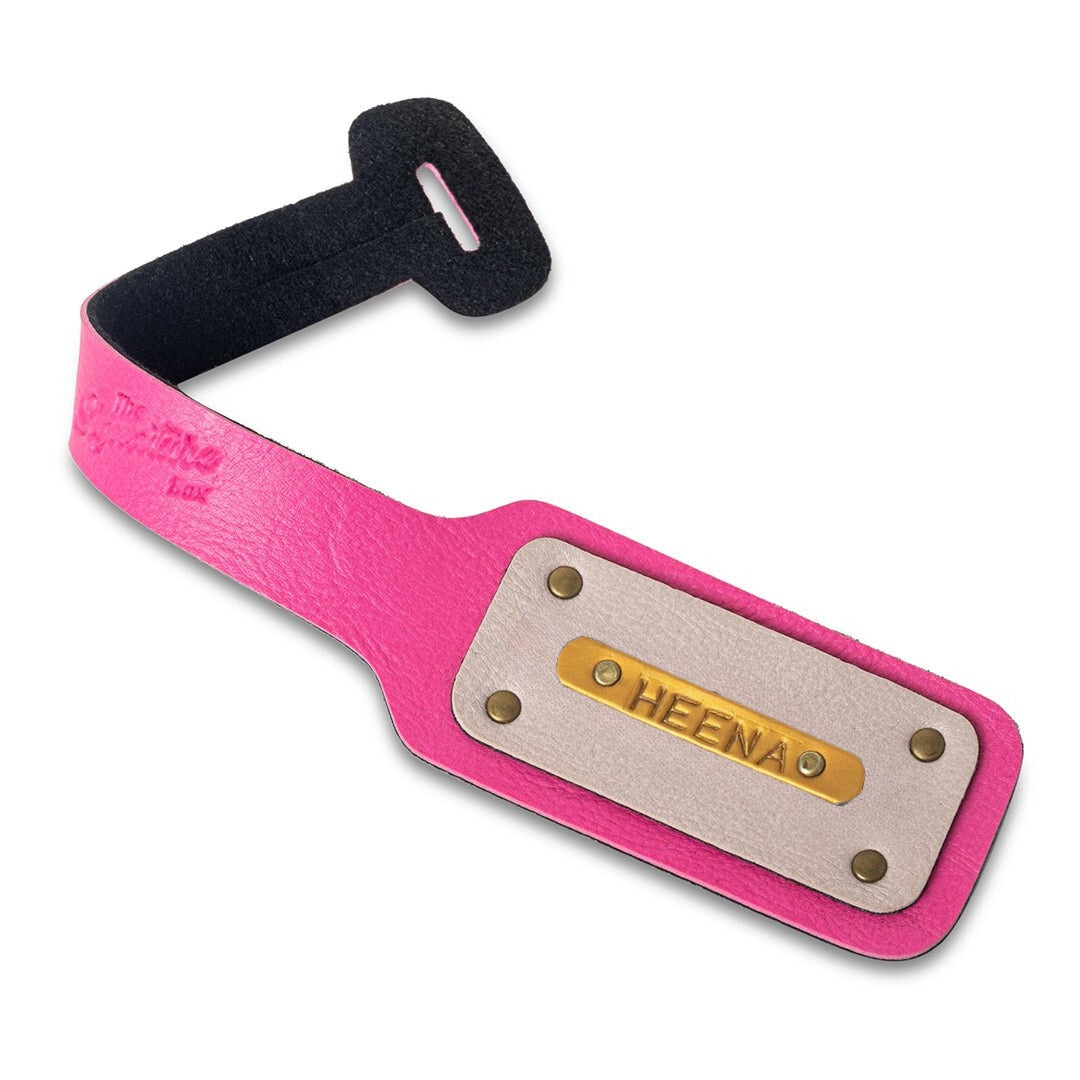 Personalised Luggage Tag - Dark Pink - The Signature Box