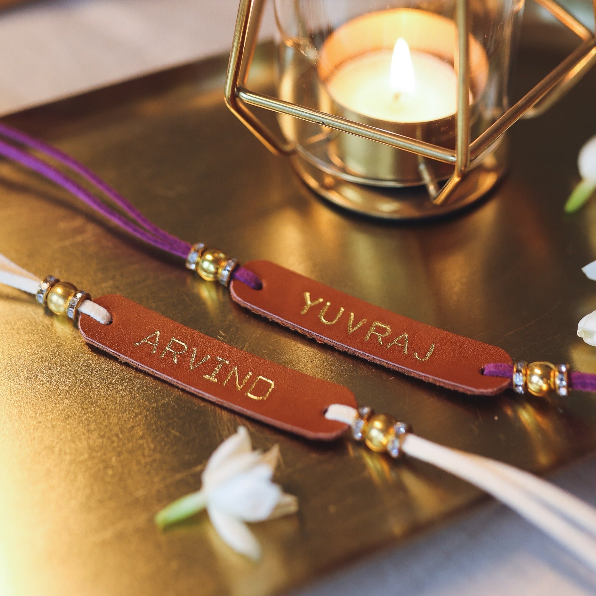 Customized Rakhi with Name - Lilac - The Signature Box