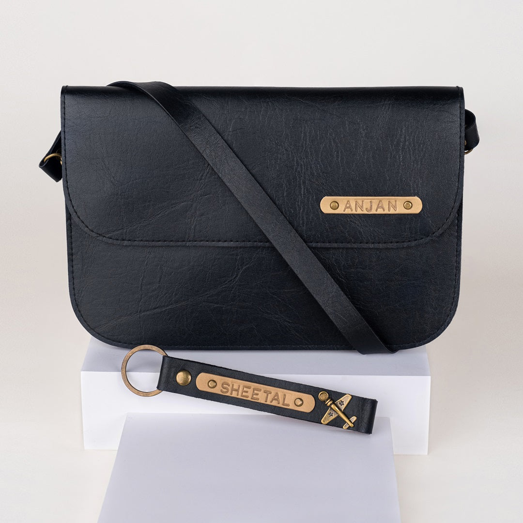 Customized Sling Bag & Keychain Gift Set - The Signature Box