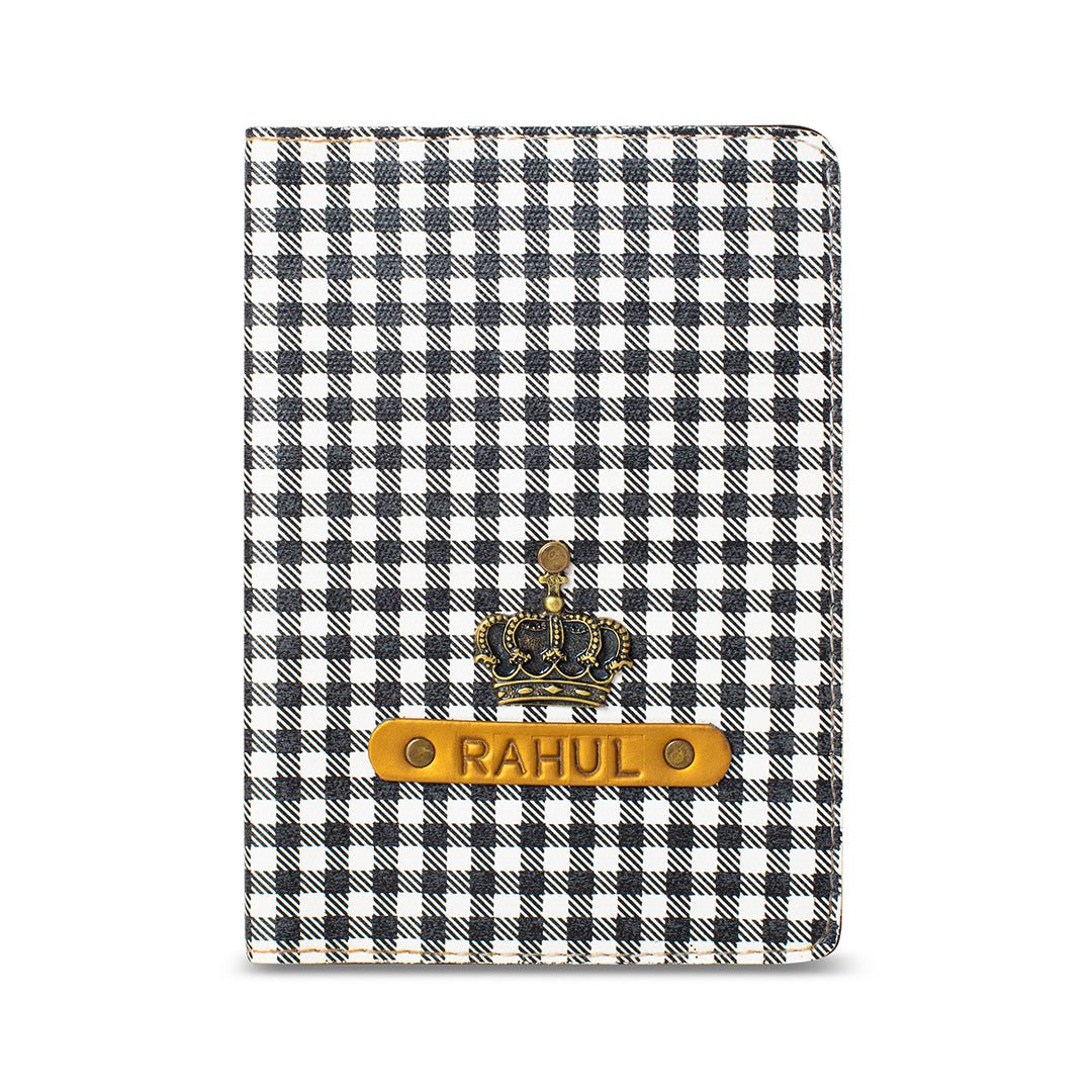 Exclusive Passport Cover - Black Checks - The Signature Box