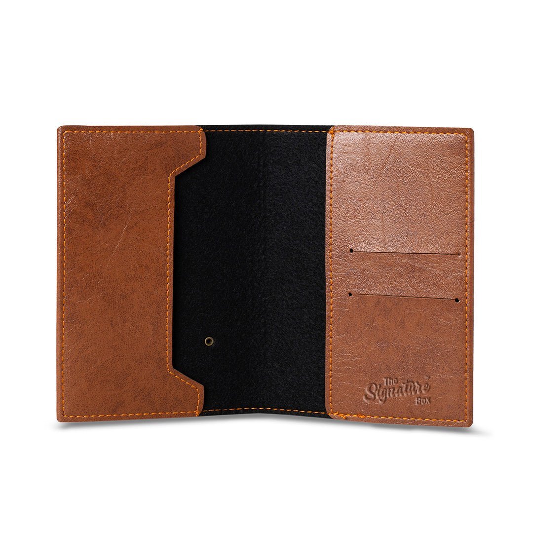 Luxury Passport Holder - Brown - The Signature Box