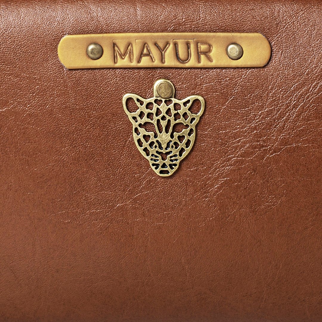 Personalised Big Pouch - Brown - The Signature Box