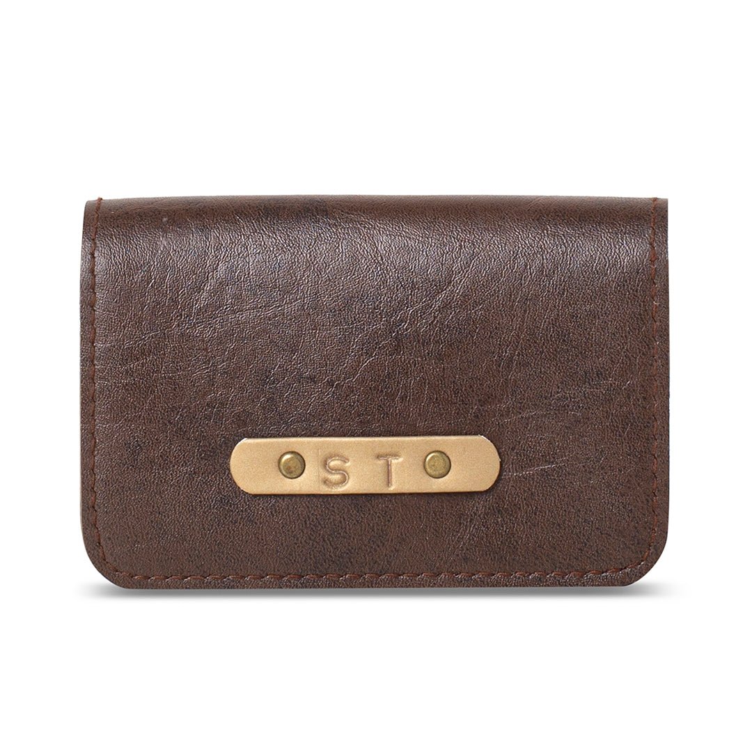 Personalised Business Card Holder - Dark Brown - The Signature Box