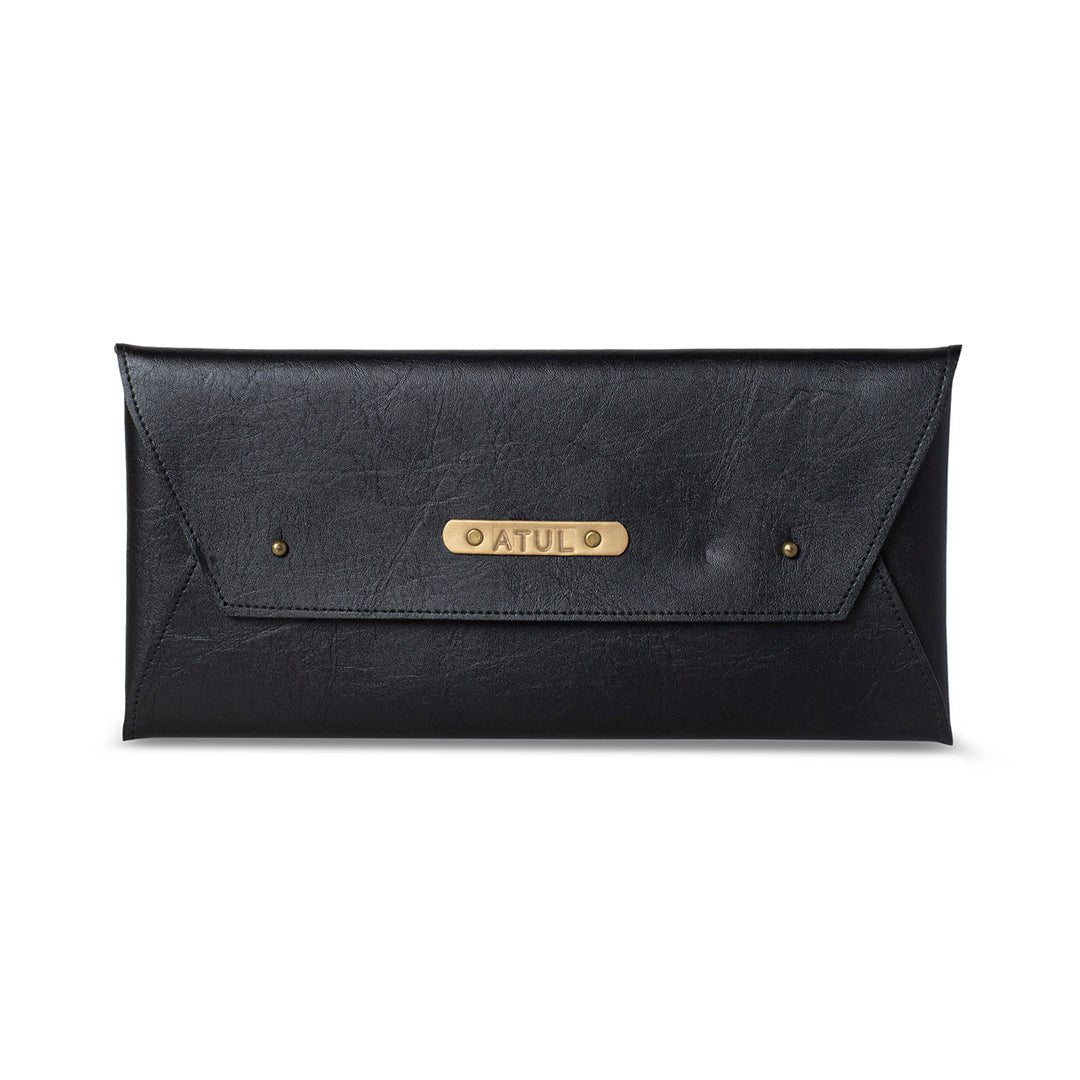 Personalised Cheque Book Holder - Black - The Signature Box