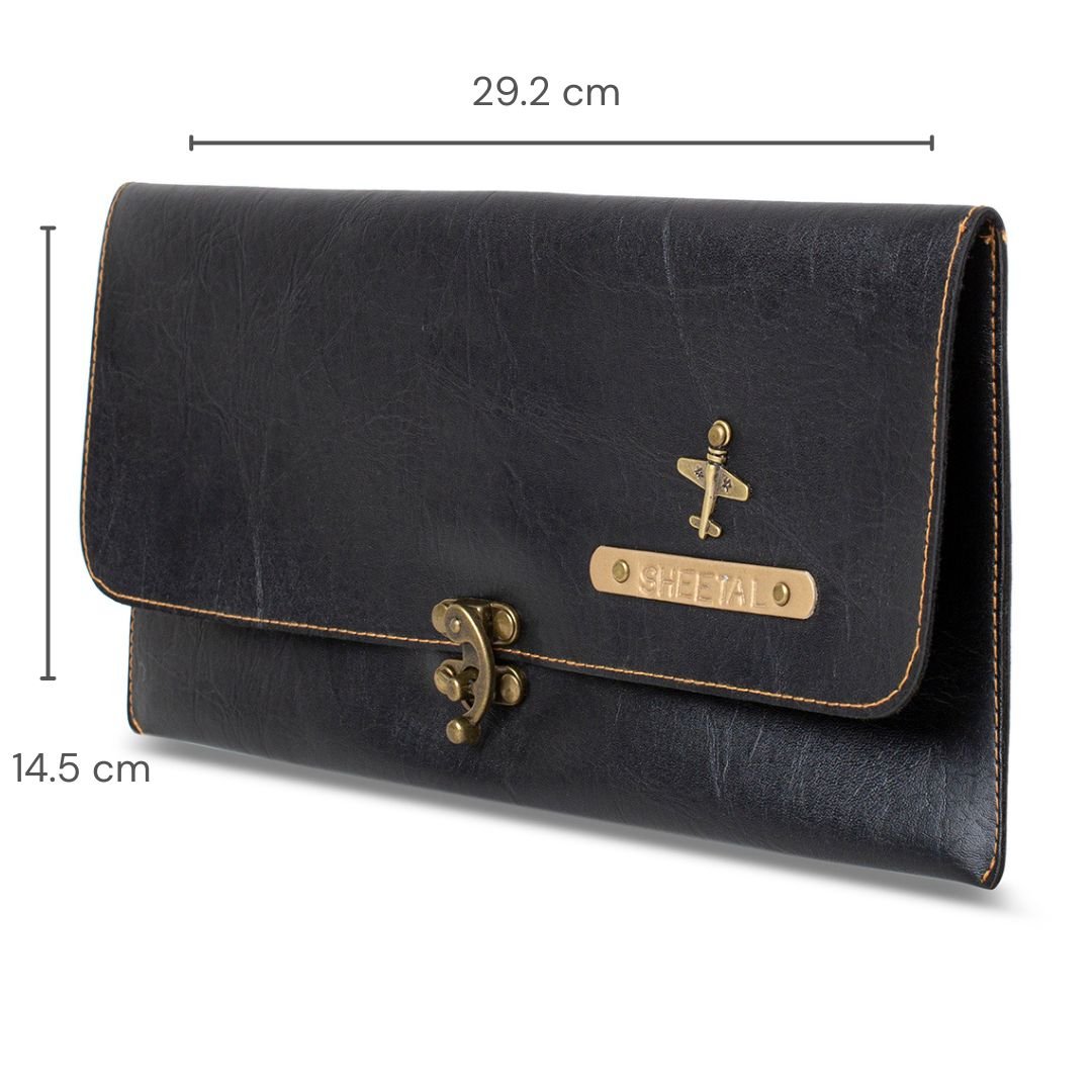 Personalised Clutch - Black - The Signature Box