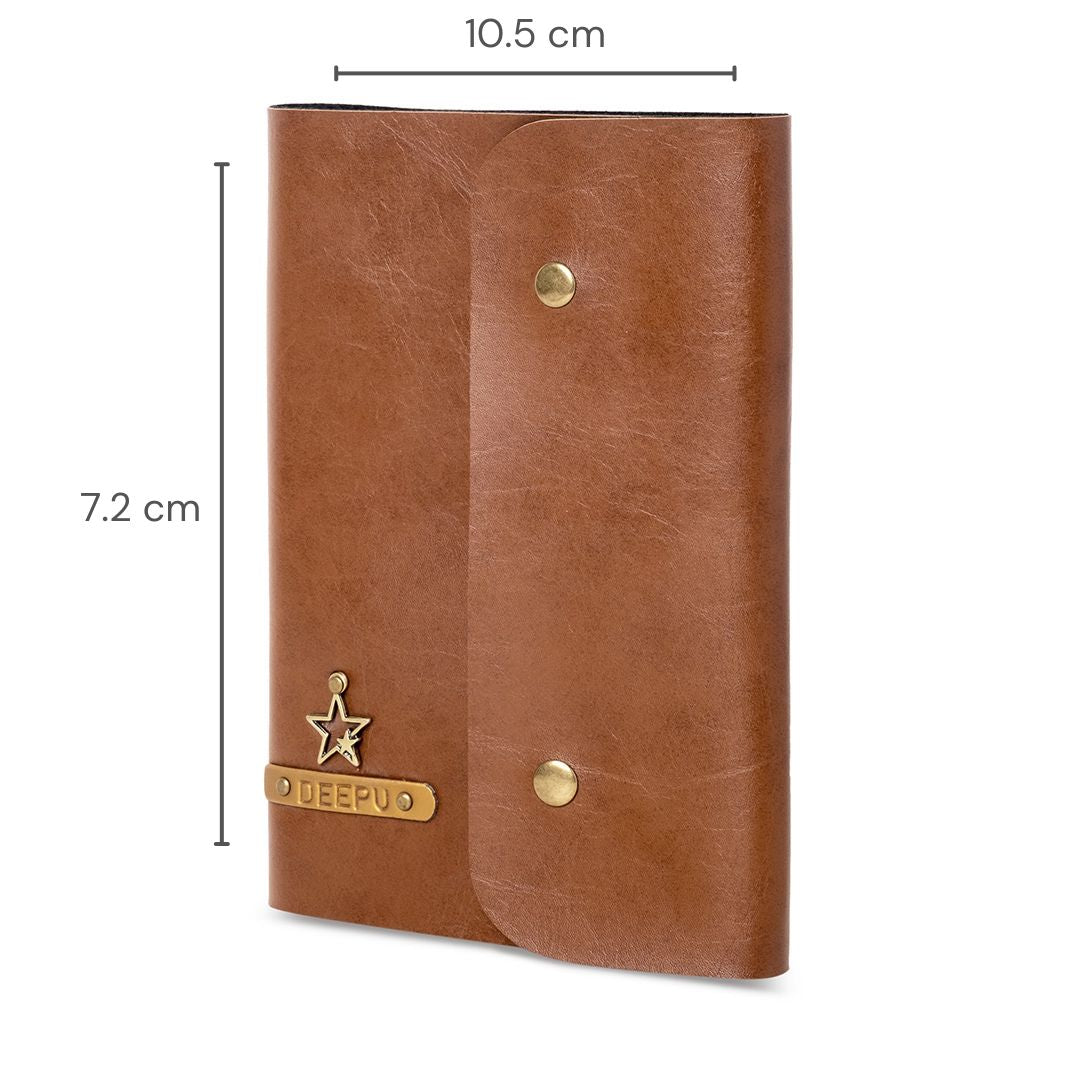 Personalised Diary With Button - Brown - The Signature Box