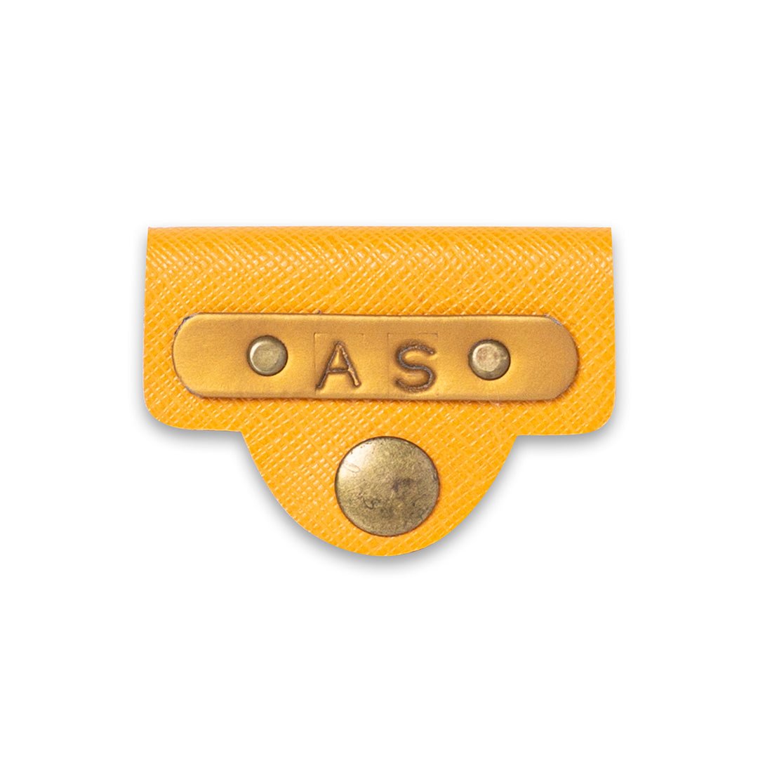 Personalised Earphone Holder - Mustard - The Signature Box