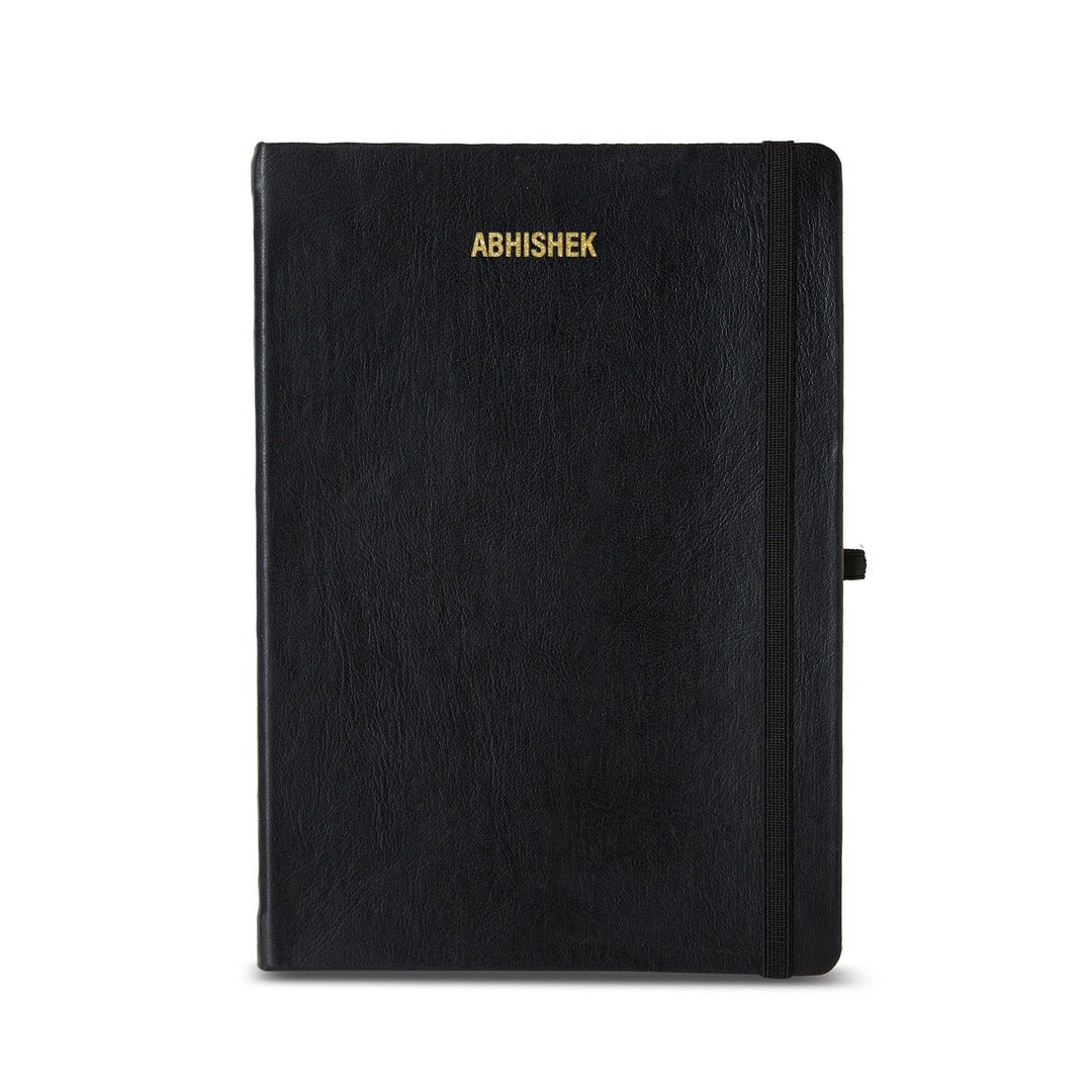 Personalised Hard Bound Diary - Black - The Signature Box