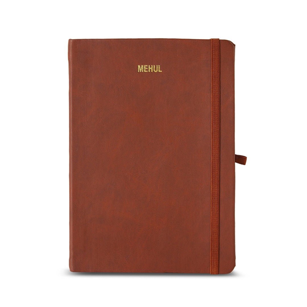 Personalised Hard Bound Diary - Brown - The Signature Box