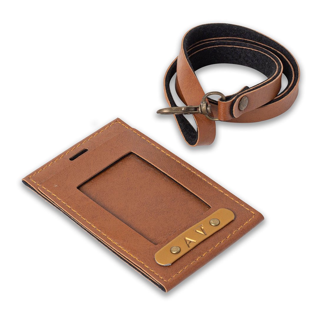 Personalised ID Card Holder - Brown - The Signature Box