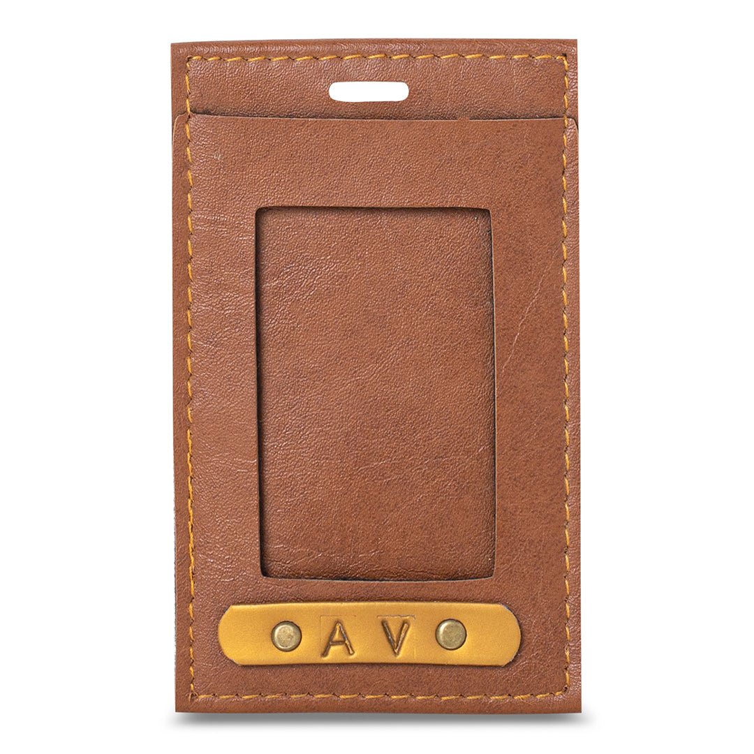 Personalised ID Card Holder - Brown - The Signature Box