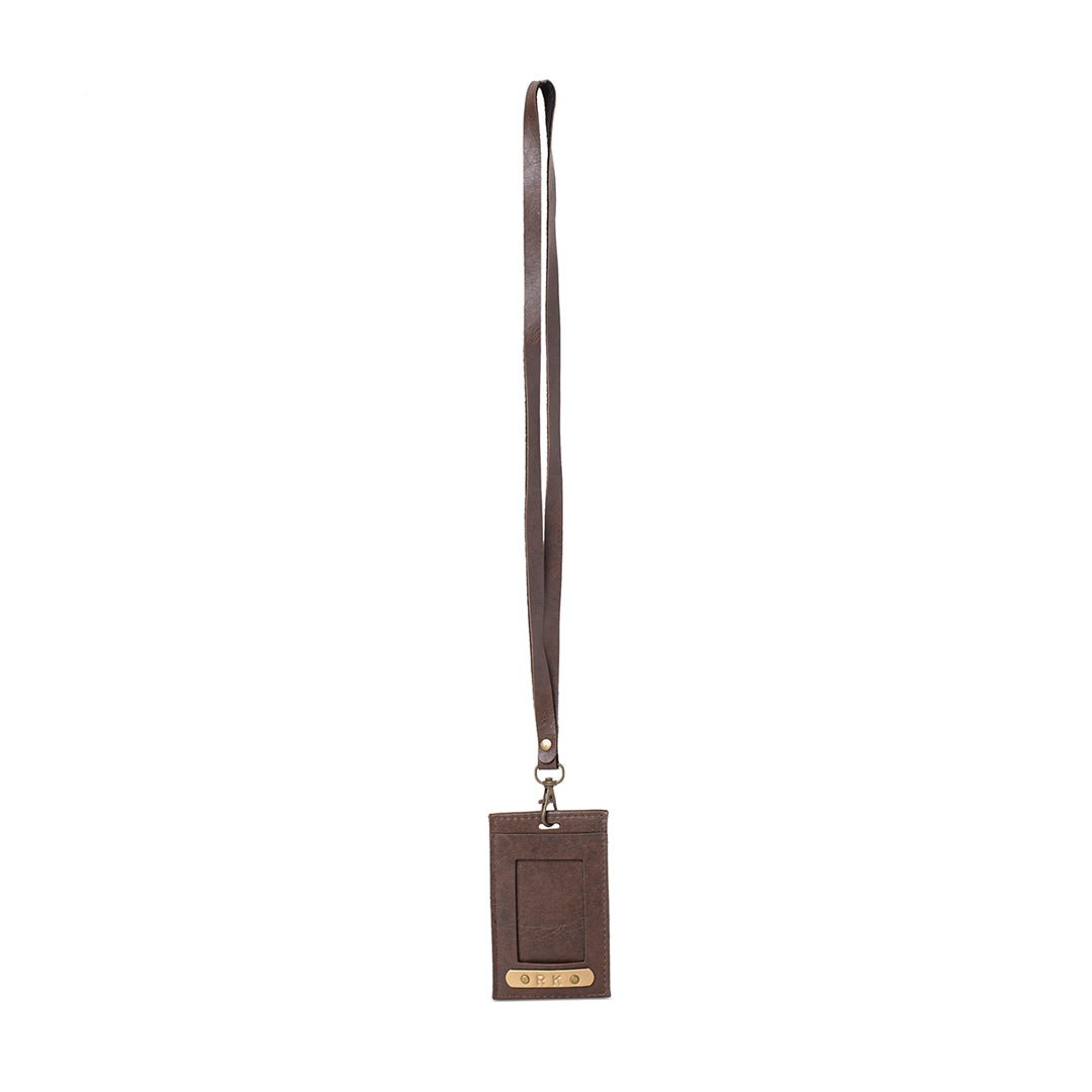 Personalised ID Card Holder - Dark Brown - The Signature Box