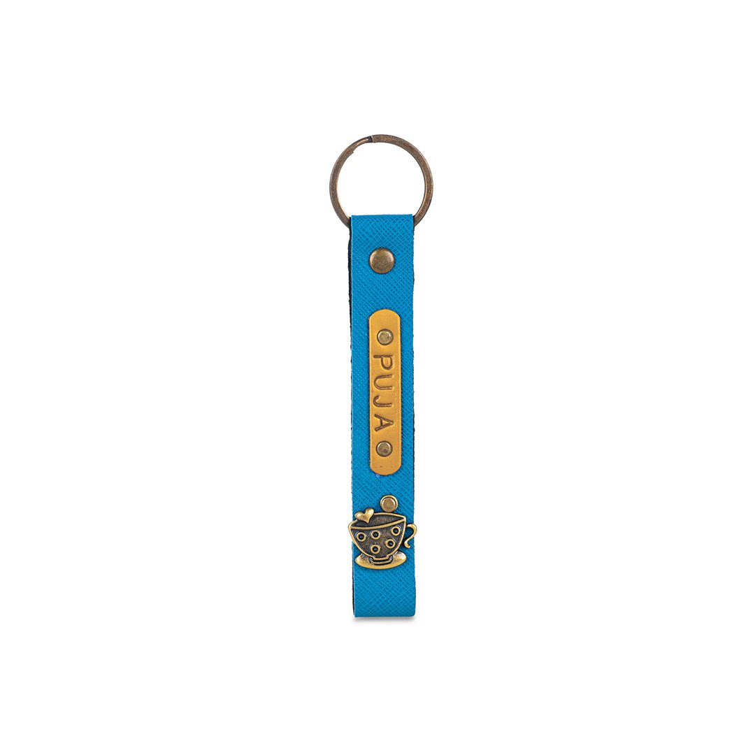 Personalised Keychain - Coral Blue - The Signature Box