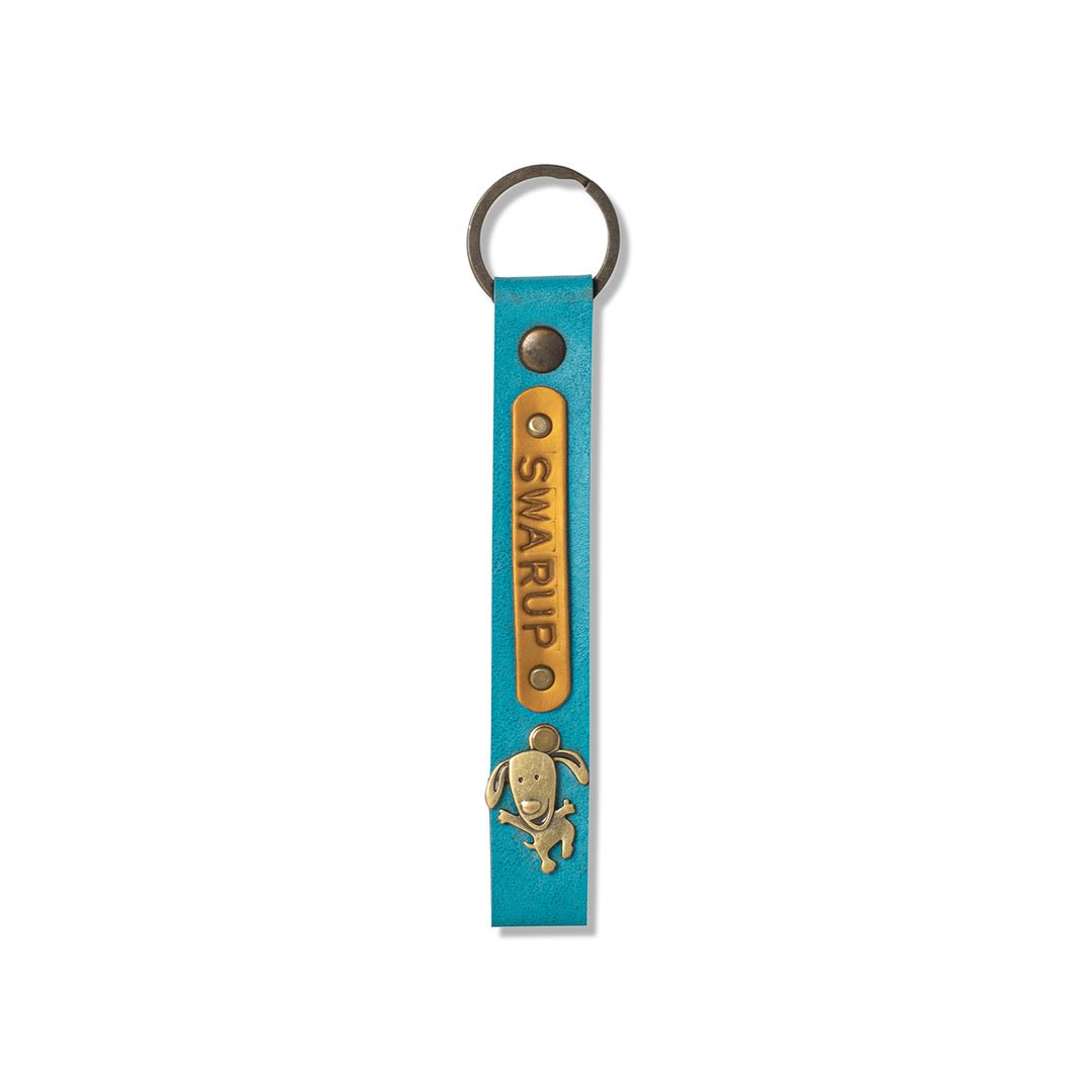 Personalised Keychain - Light Blue - The Signature Box