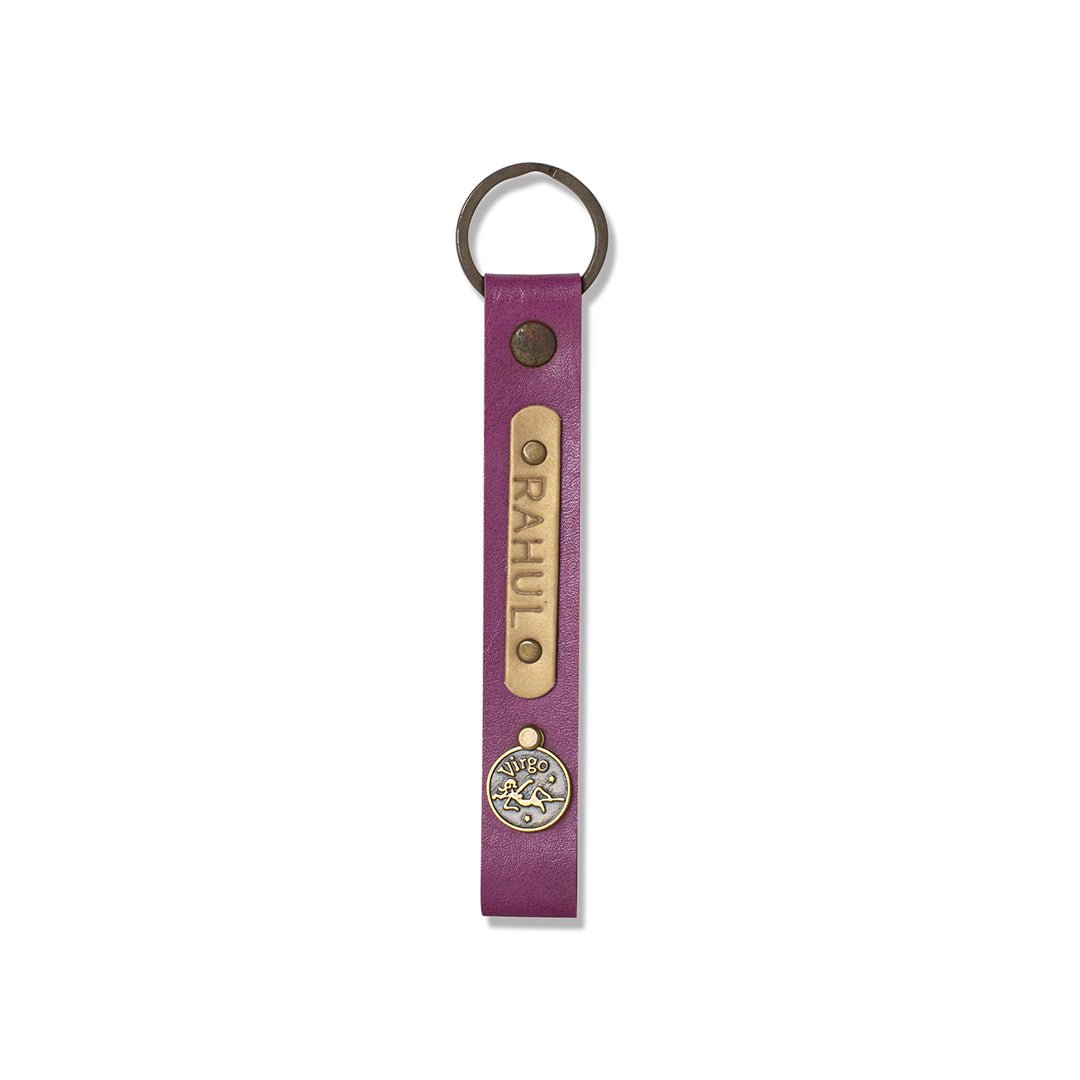 Personalised Keychain - Magenta - The Signature Box