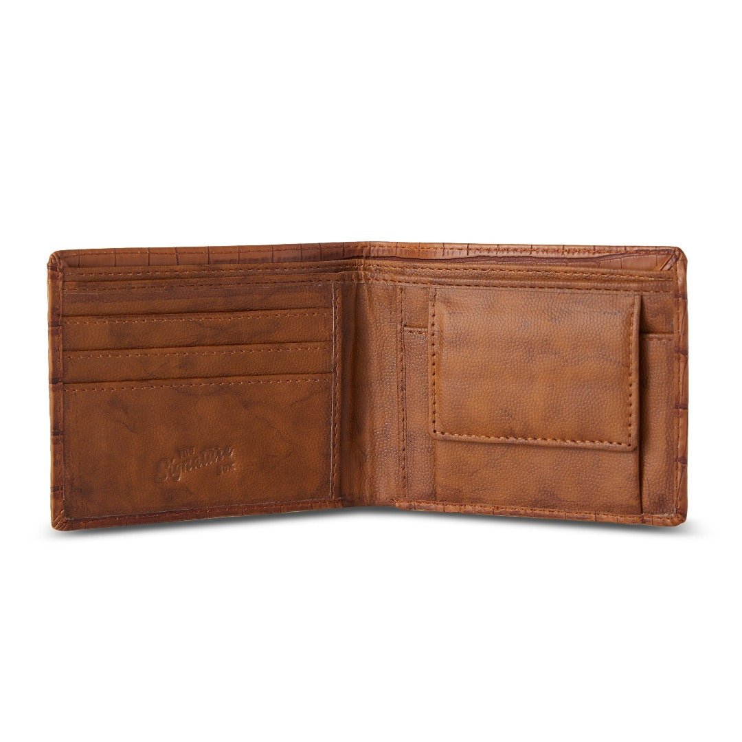Personalised Men’s Wallet - Brown Pattern - The Signature Box