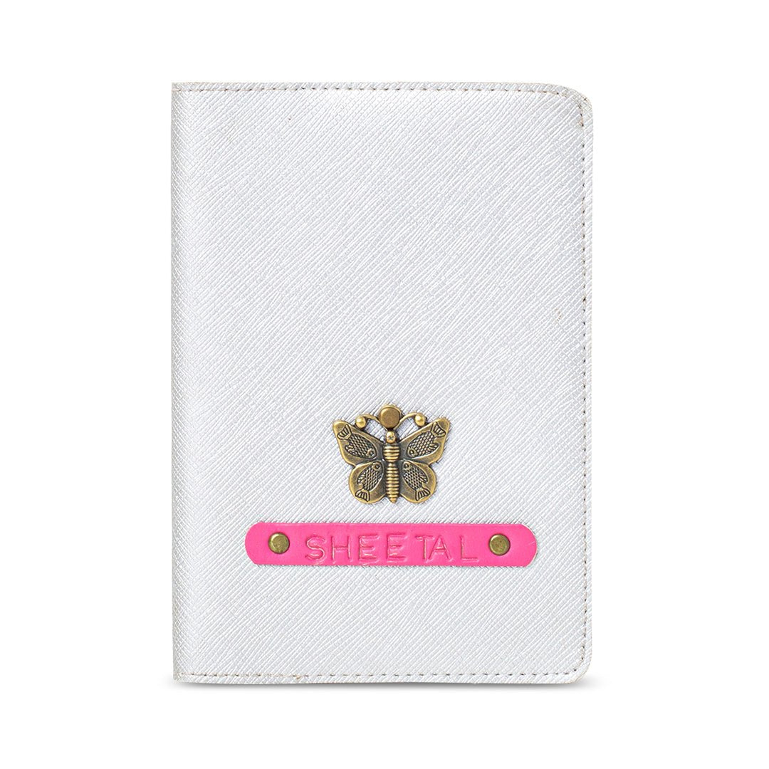 Personalised Passport Cover - Silver - The Signature Box