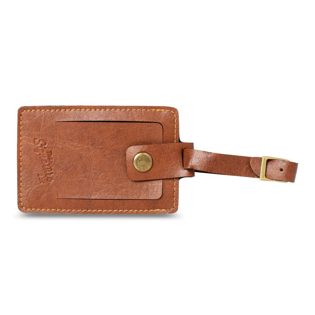 Personalised Rectangle Luggage Tag - Brown - The Signature Box