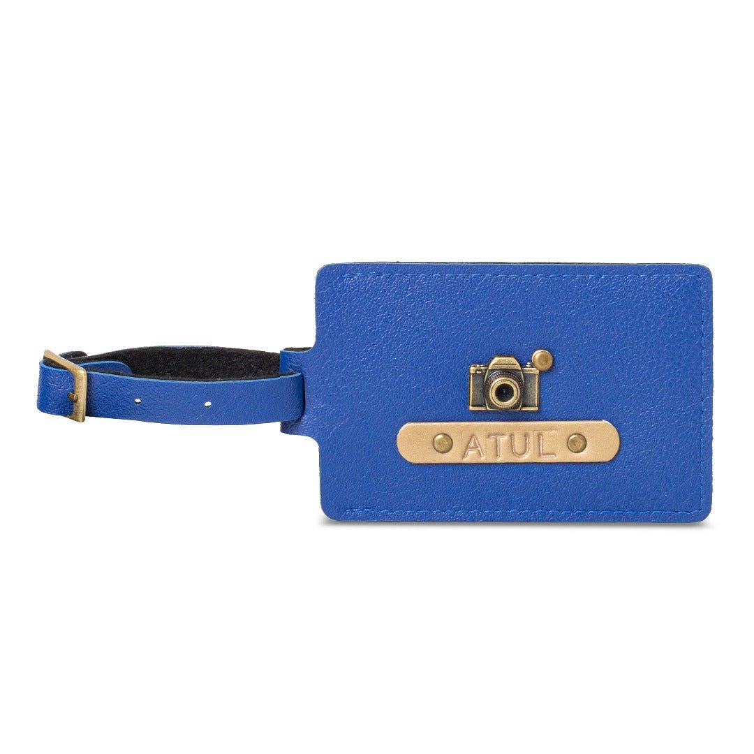 Personalised Rectangle Luggage Tag - Dark Blue - The Signature Box