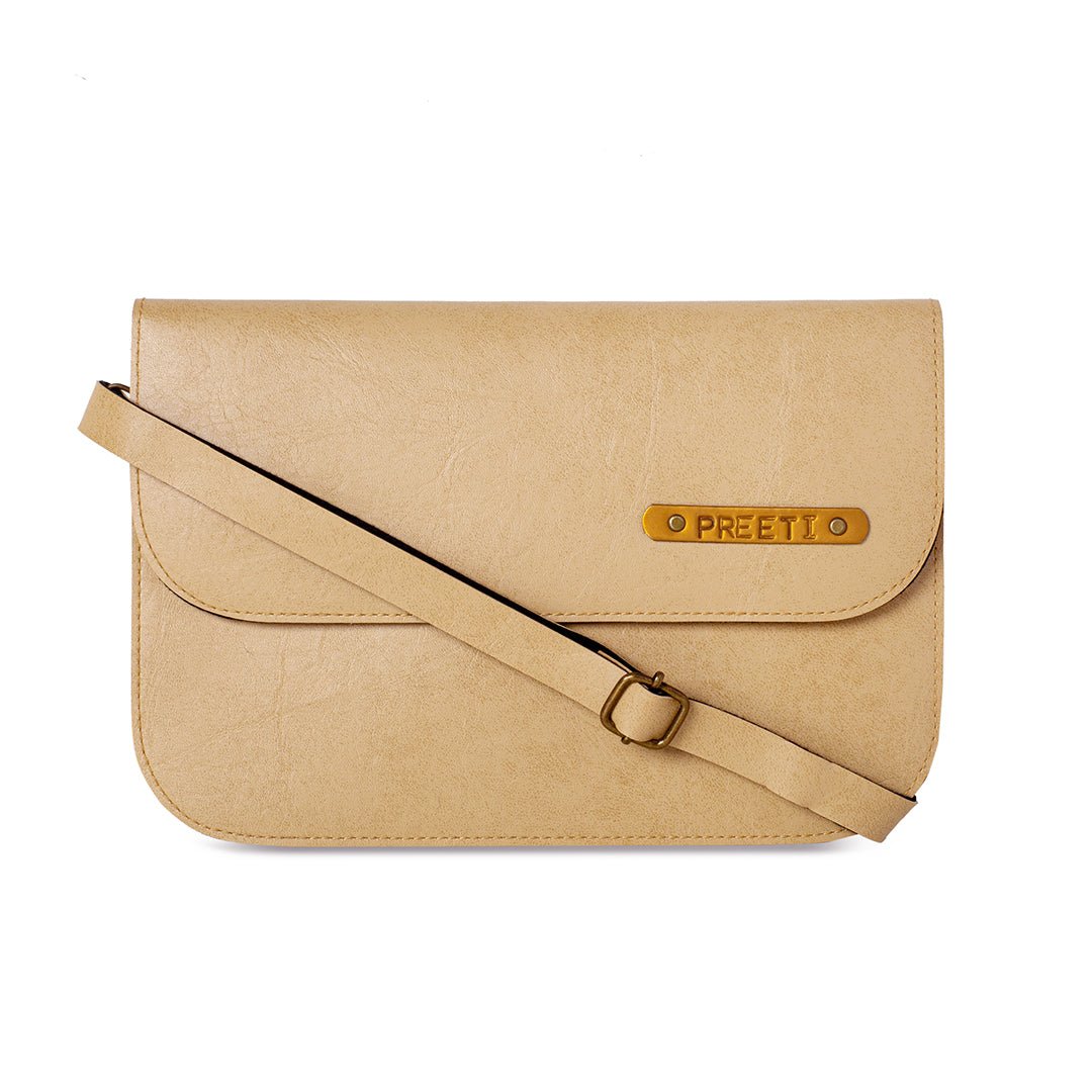 Personalised Sling Bag - Beige - The Signature Box