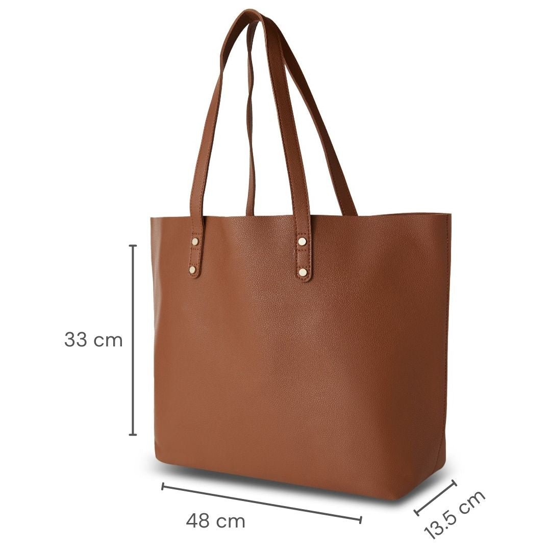 Personalised Tote Bag - Brown - The Signature Box