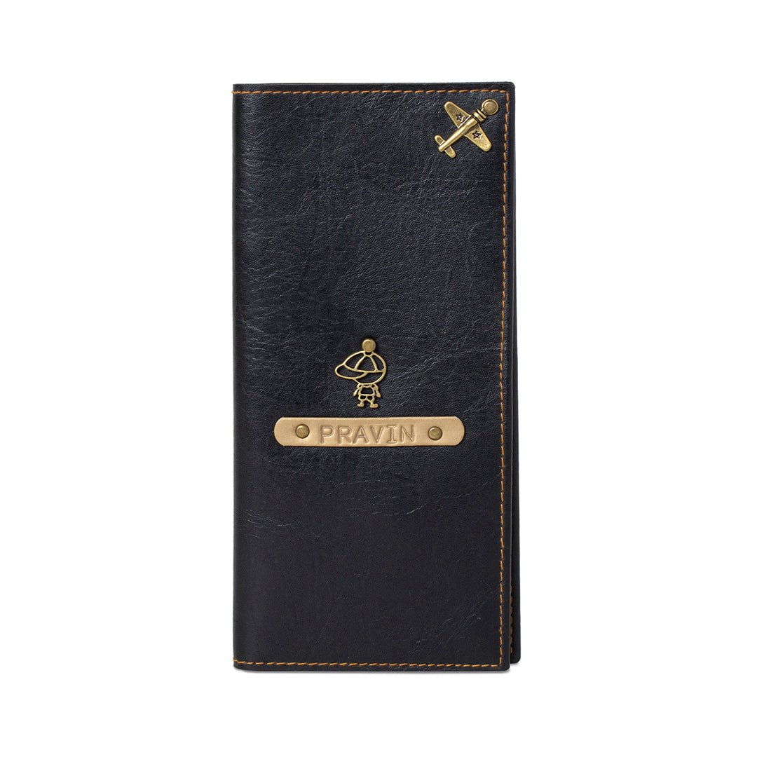 Personalised Travel Folder - Black - The Signature Box