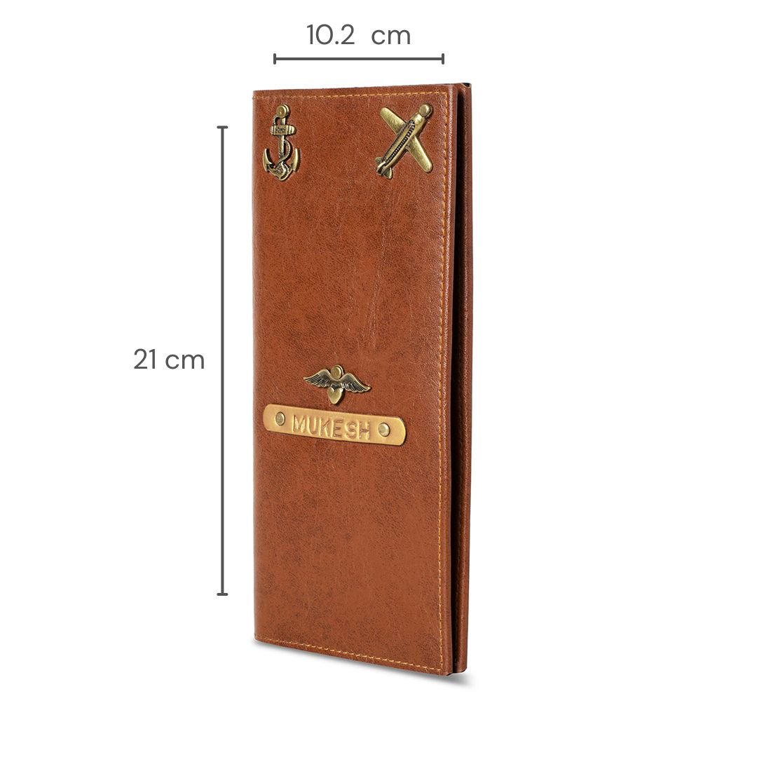 Personalised Travel Folder - Brown - The Signature Box