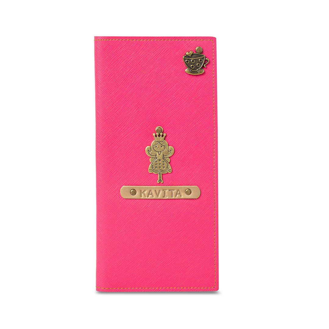 Personalised Travel Folder - Hot Pink - The Signature Box