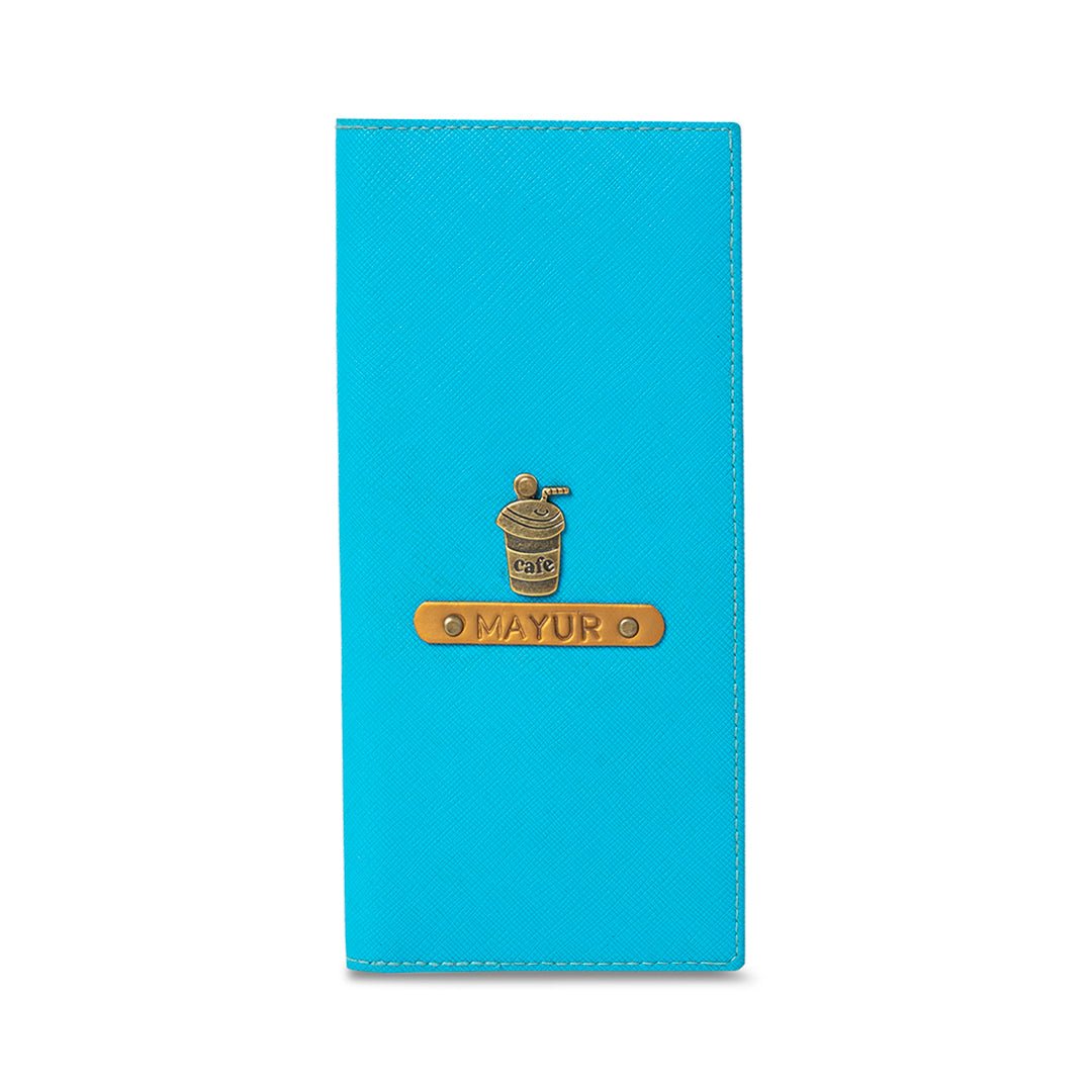 Personalised Travel Folder - Light Blue - The Signature Box