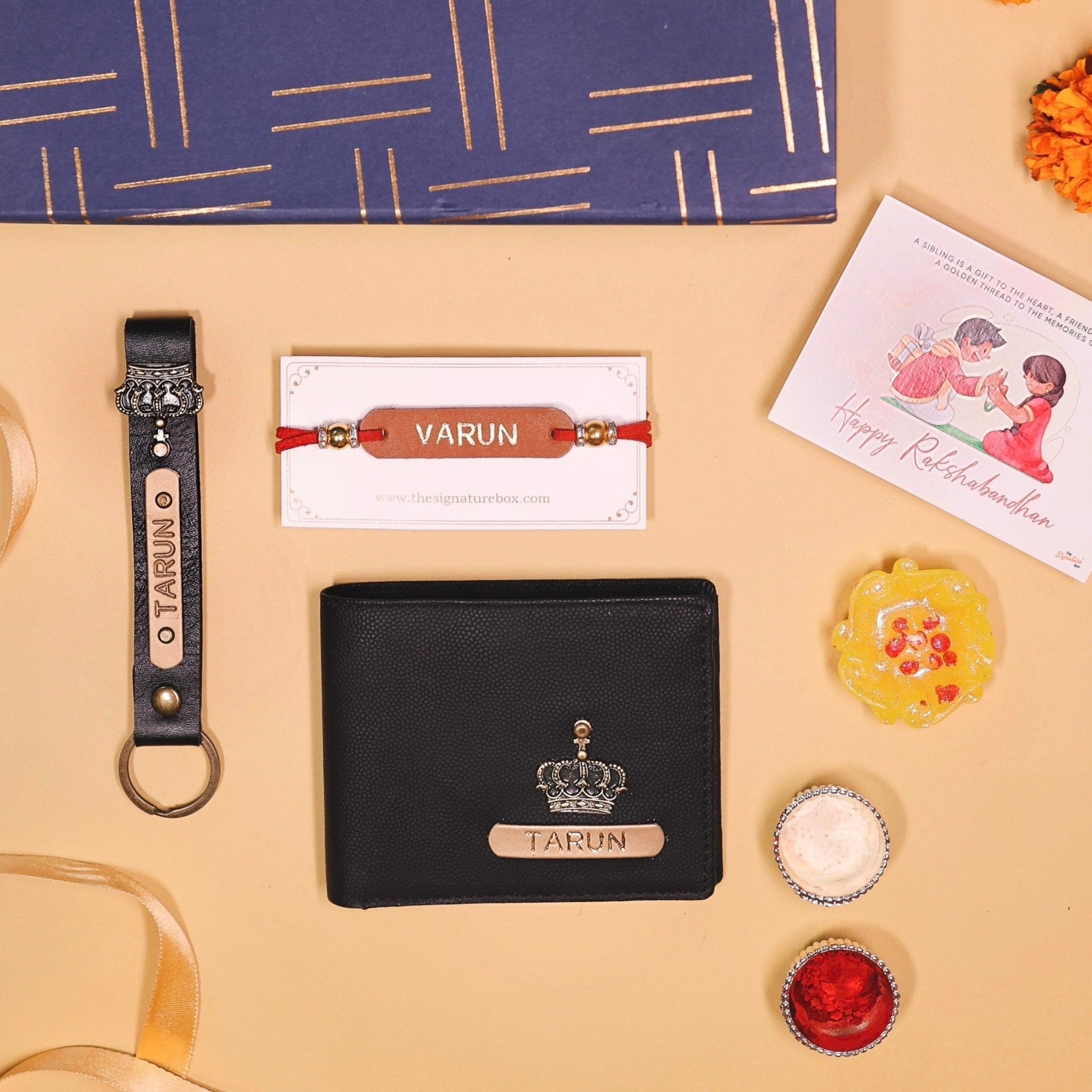 Personalized Rakhi with Gift Set for Brother - The Signature Box