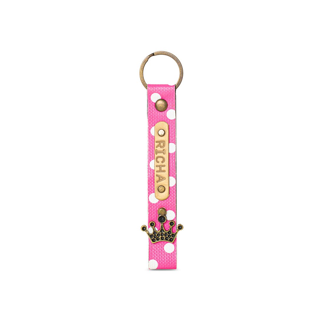 Printed Keychain - Pink Polka - The Signature Box