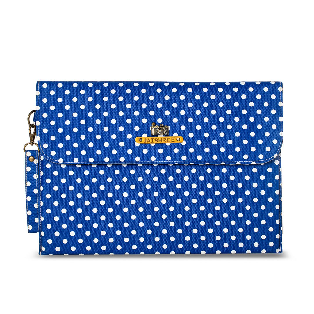 Printed Laptop Sleeve - Blue Polka - The Signature Box