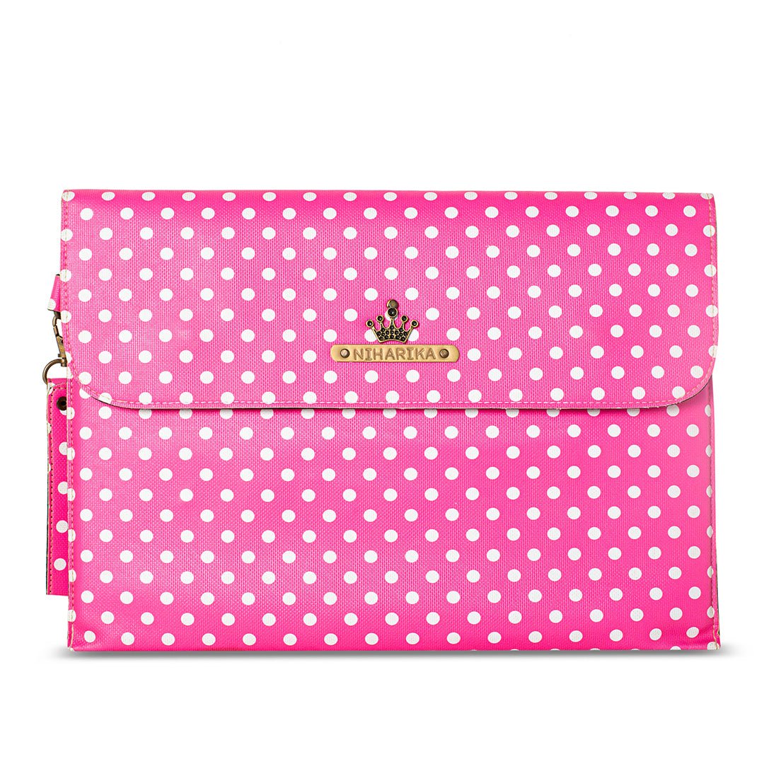 Printed Laptop Sleeve - Pink Polka - The Signature Box