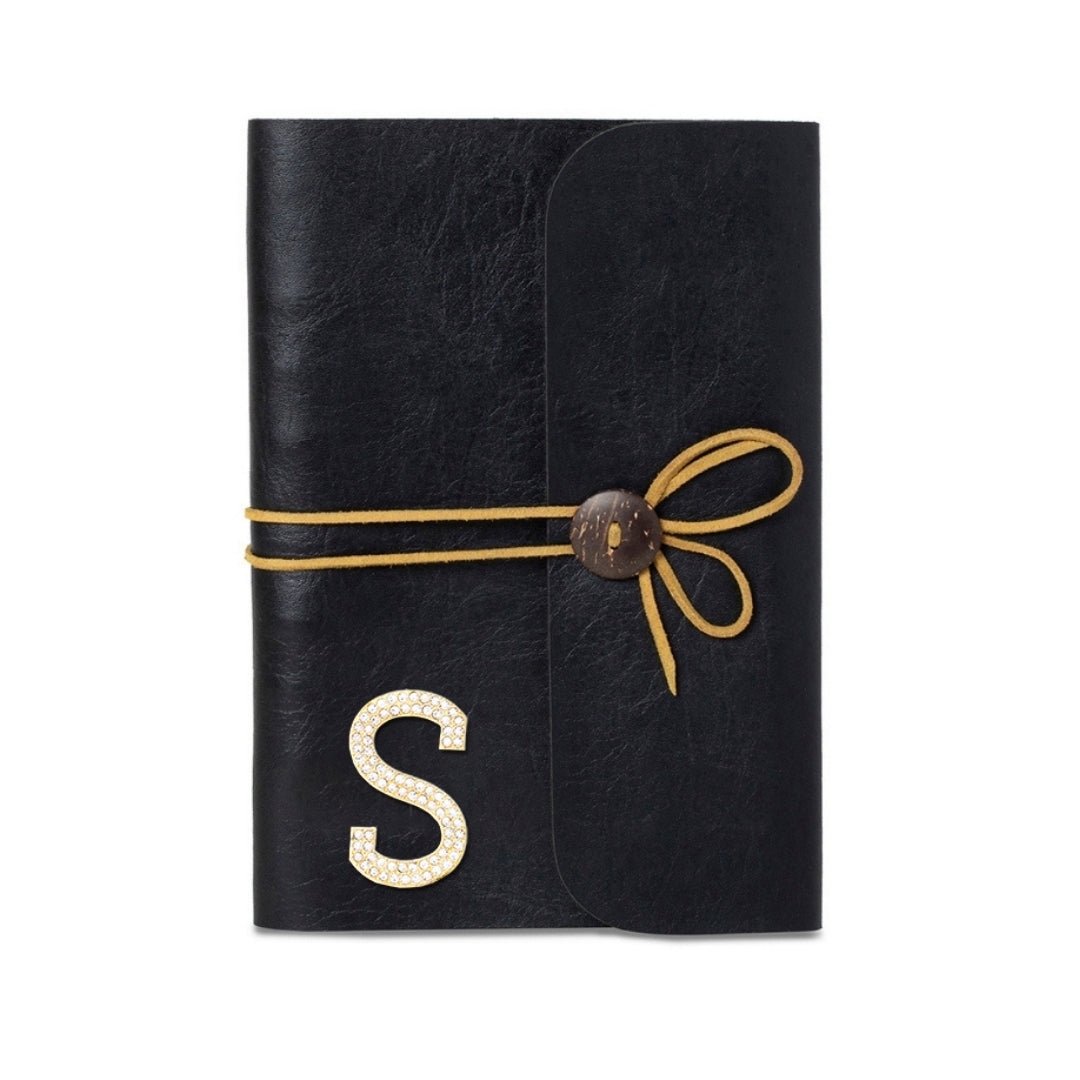 Luxury Diary With Thread - Black with Beige Thread - The Signature Box