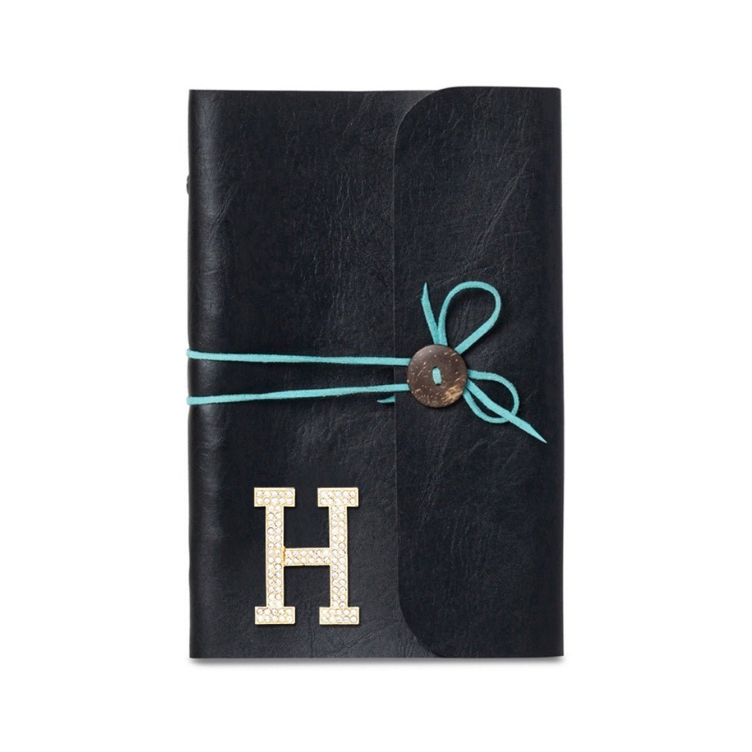Luxury Diary With Thread - Black with Blue thread - The Signature Box