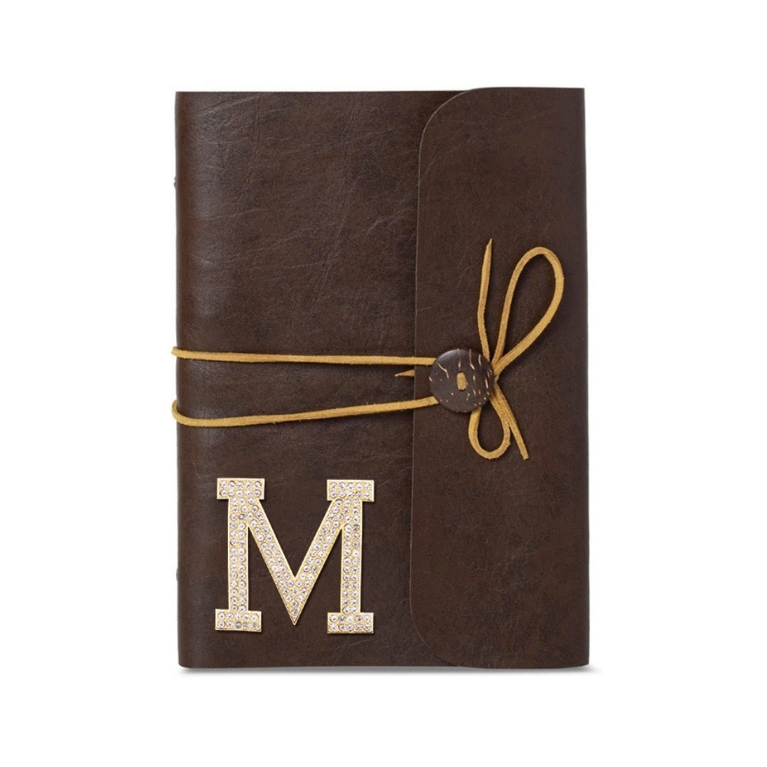 Luxury Diary With Thread - Dark Brown with Beige Thread - The Signature Box