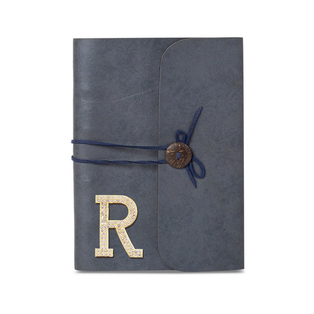 Luxury Diary With Thread - Grey with Blue Thread - The Signature Box