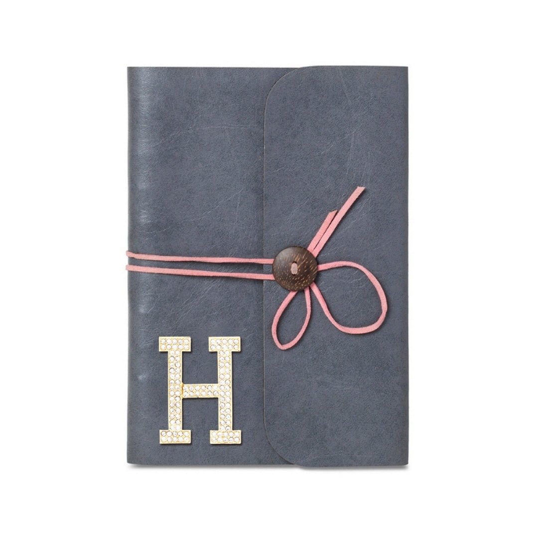 Luxury Diary With Thread - Grey with Pink Thread - The Signature Box