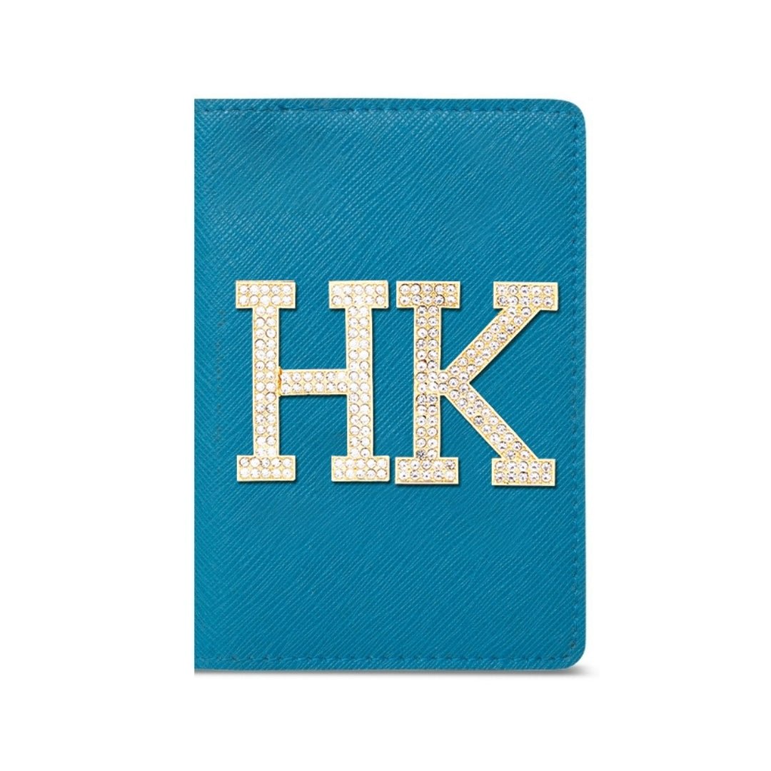 Luxury Passport Holder - Coral Blue - The Signature Box