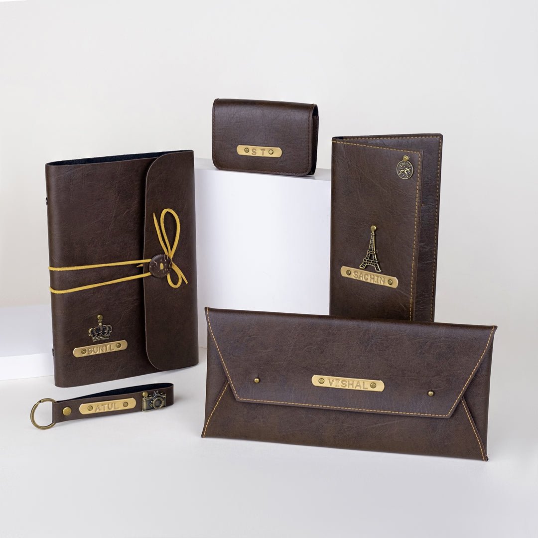Urban Forest Keith Black/Redwood Leather Wallet + Keyring + Pen Combo Gift  Set for Men | GoRevizon