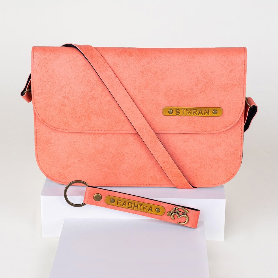 Customized Sling Bag & Keychain Gift Set