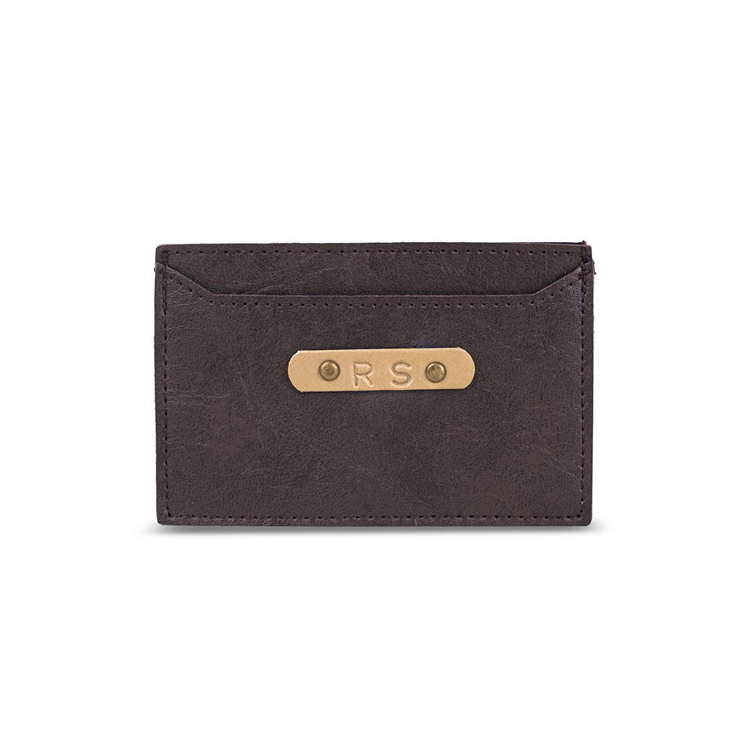 Personalised Credit Card Holder - Dark Brown - The Signature Box