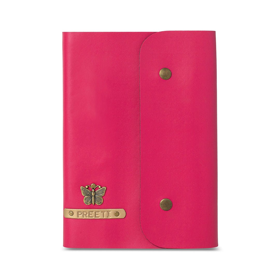 Personalised Diary With Button - Dark Pink - The Signature Box