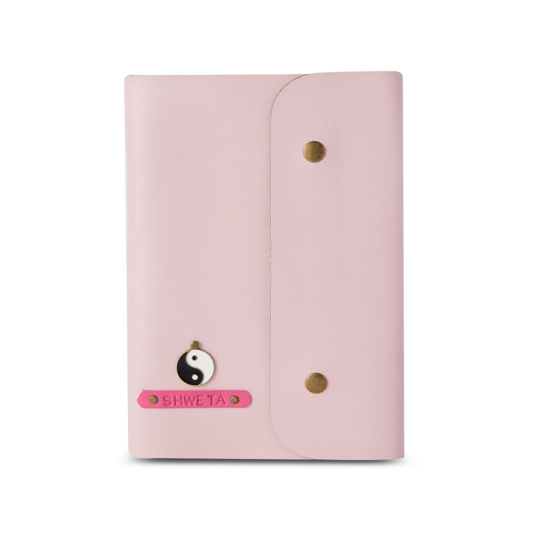 Personalised Diary With Button - Light Pink - The Signature Box