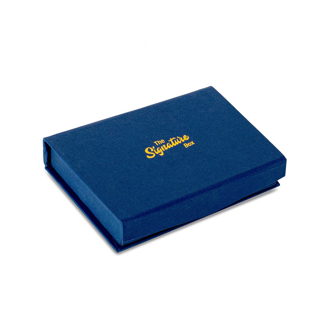 Personalised Diary With Thread - Black with Blue thread - The Signature Box