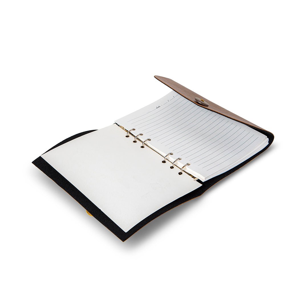 Personalised Diary With Thread - Brown with Beige Thread - The Signature Box