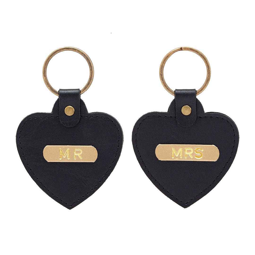 Personalised Heart Keychain Set of 2 - The Signature Box