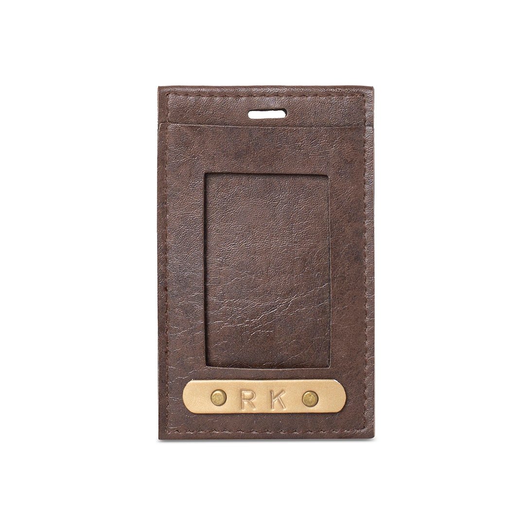 Personalised ID Card Holder - Brown - The Signature Box
